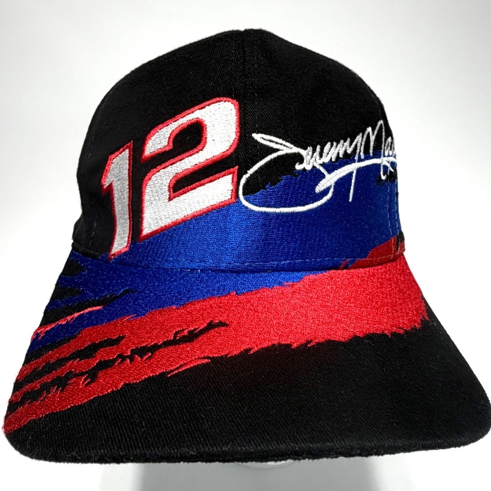 Vintage Jeremy Mayfield #12 Mobil 1 NASCAR Snapback‎ Hat Y2K